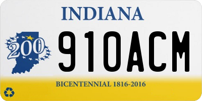 IN license plate 910ACM
