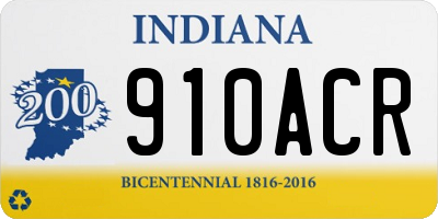 IN license plate 910ACR
