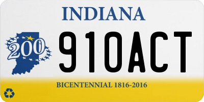 IN license plate 910ACT
