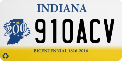 IN license plate 910ACV