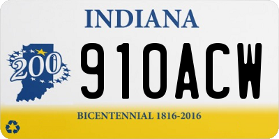 IN license plate 910ACW