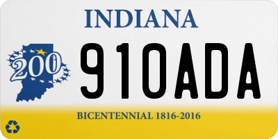 IN license plate 910ADA
