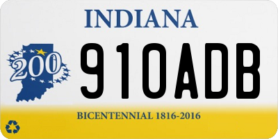 IN license plate 910ADB