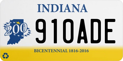IN license plate 910ADE