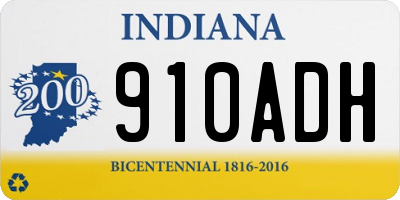 IN license plate 910ADH