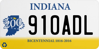 IN license plate 910ADL