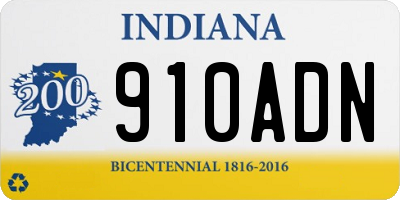 IN license plate 910ADN