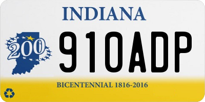 IN license plate 910ADP