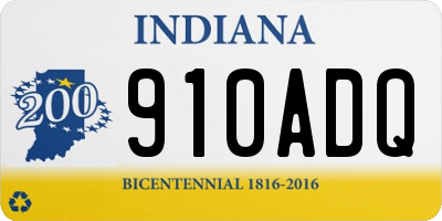 IN license plate 910ADQ