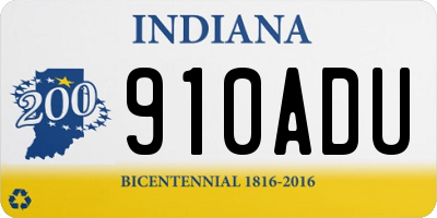 IN license plate 910ADU