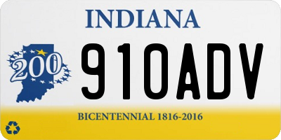 IN license plate 910ADV