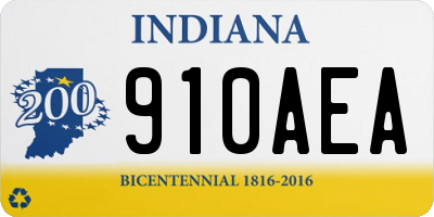 IN license plate 910AEA