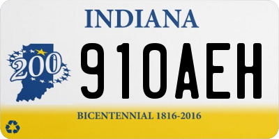 IN license plate 910AEH