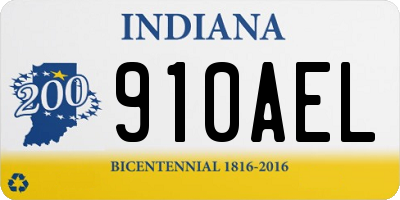 IN license plate 910AEL