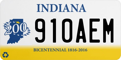 IN license plate 910AEM