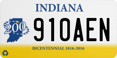IN license plate 910AEN