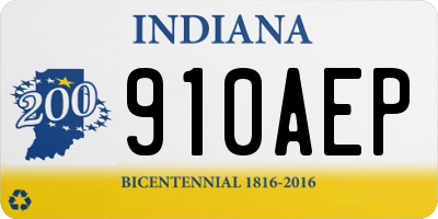 IN license plate 910AEP