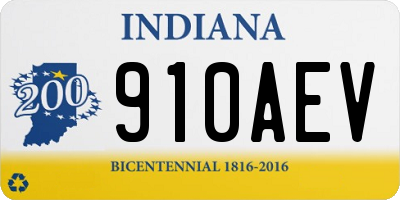 IN license plate 910AEV