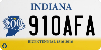 IN license plate 910AFA