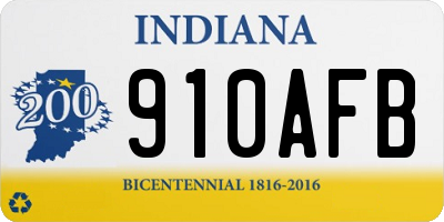 IN license plate 910AFB