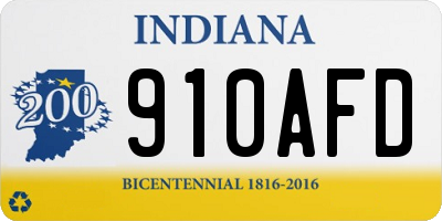 IN license plate 910AFD