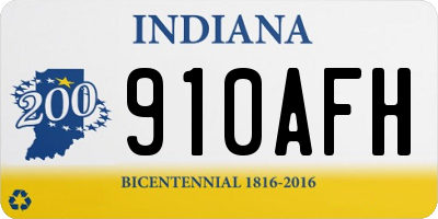 IN license plate 910AFH