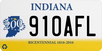 IN license plate 910AFL