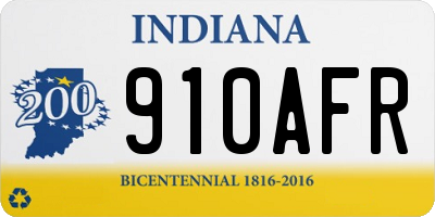 IN license plate 910AFR