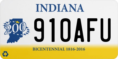 IN license plate 910AFU