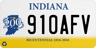 IN license plate 910AFV