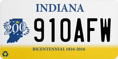 IN license plate 910AFW