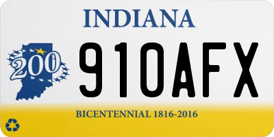 IN license plate 910AFX