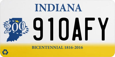 IN license plate 910AFY