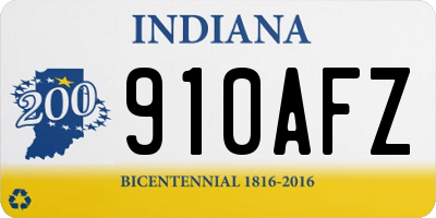 IN license plate 910AFZ