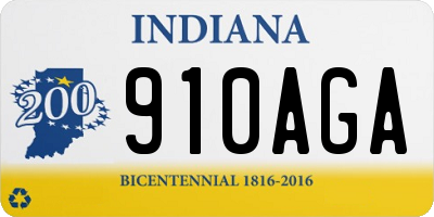 IN license plate 910AGA