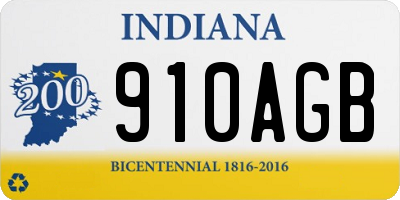 IN license plate 910AGB