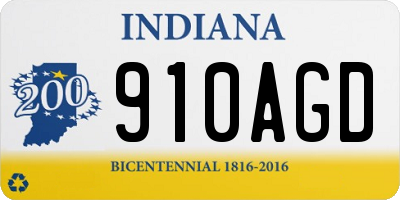 IN license plate 910AGD