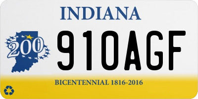 IN license plate 910AGF