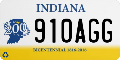 IN license plate 910AGG