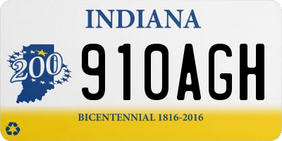 IN license plate 910AGH