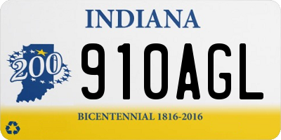 IN license plate 910AGL
