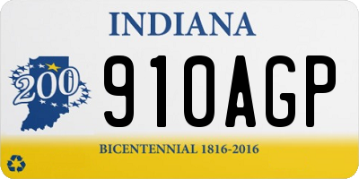 IN license plate 910AGP