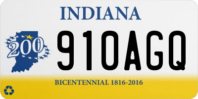 IN license plate 910AGQ