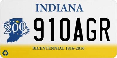 IN license plate 910AGR