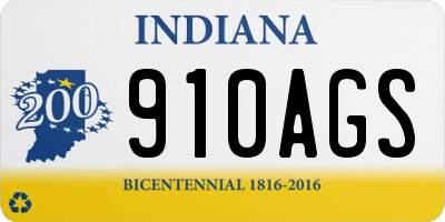 IN license plate 910AGS