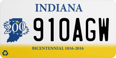 IN license plate 910AGW