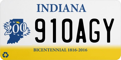 IN license plate 910AGY