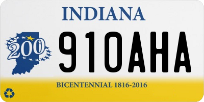 IN license plate 910AHA