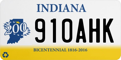IN license plate 910AHK