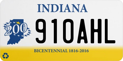 IN license plate 910AHL
